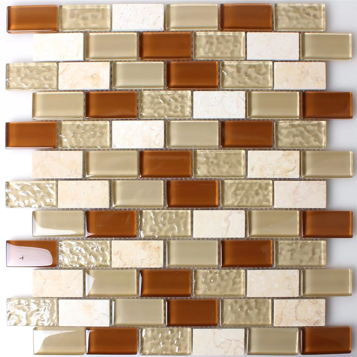 Sample Mosaic Tiles Glass Marble Beige Mix
