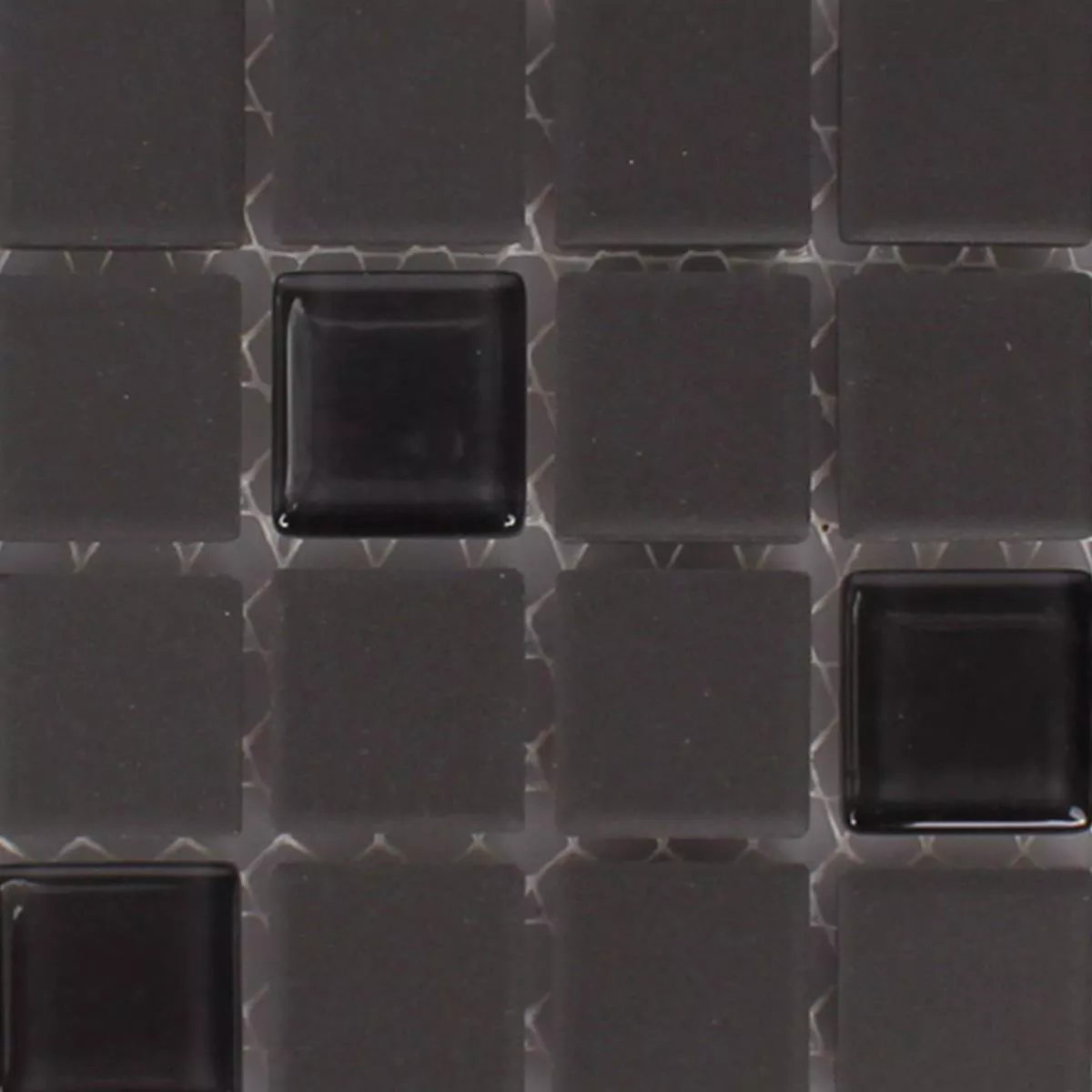 Model din Plăci De Mozaic Neglazuit Garden Negru Pătrat