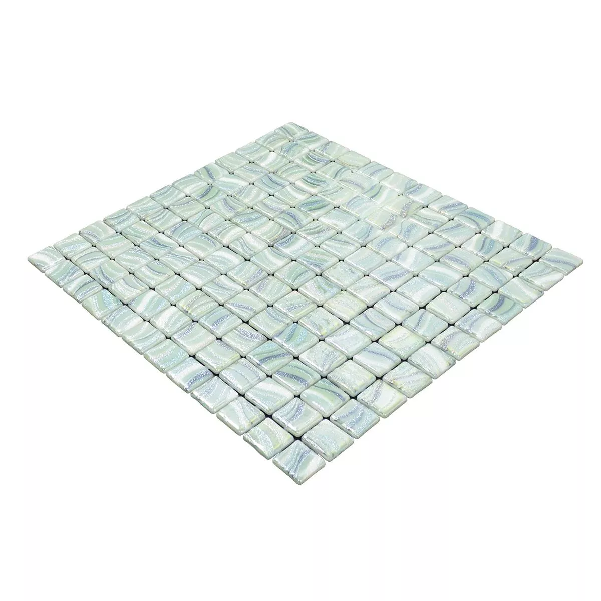 Glass Swimming Pool Mosaic Marisburg Light Green Glitter