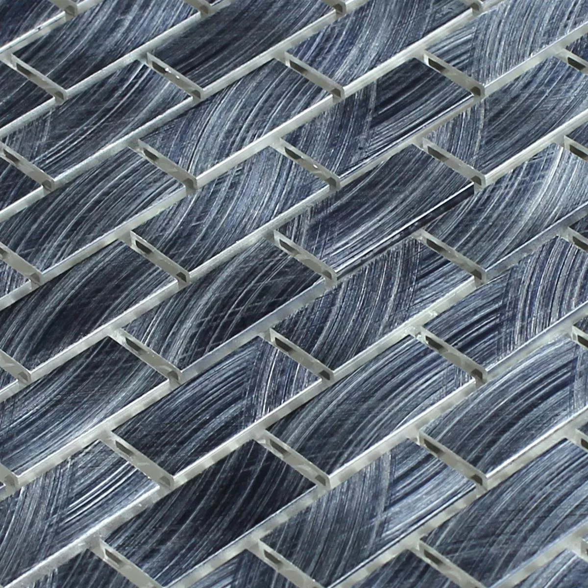 Mozaik Pločice Aluminij Crna 15x30x4mm