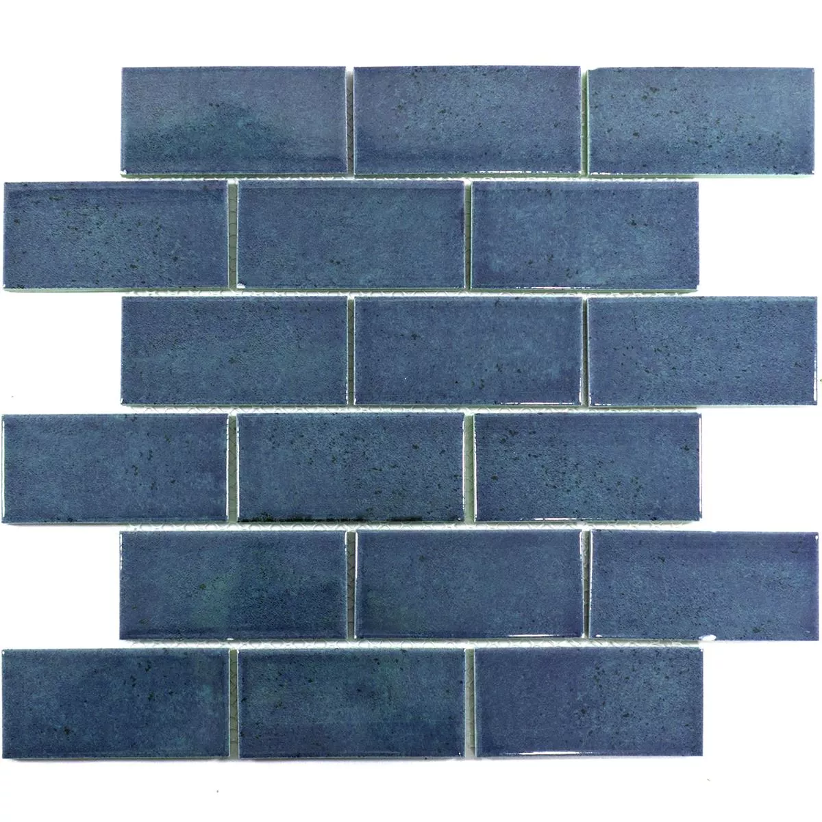 Muestra Cerámica Azulejos De Mosaico Eldertown Brick Azul Oscuro