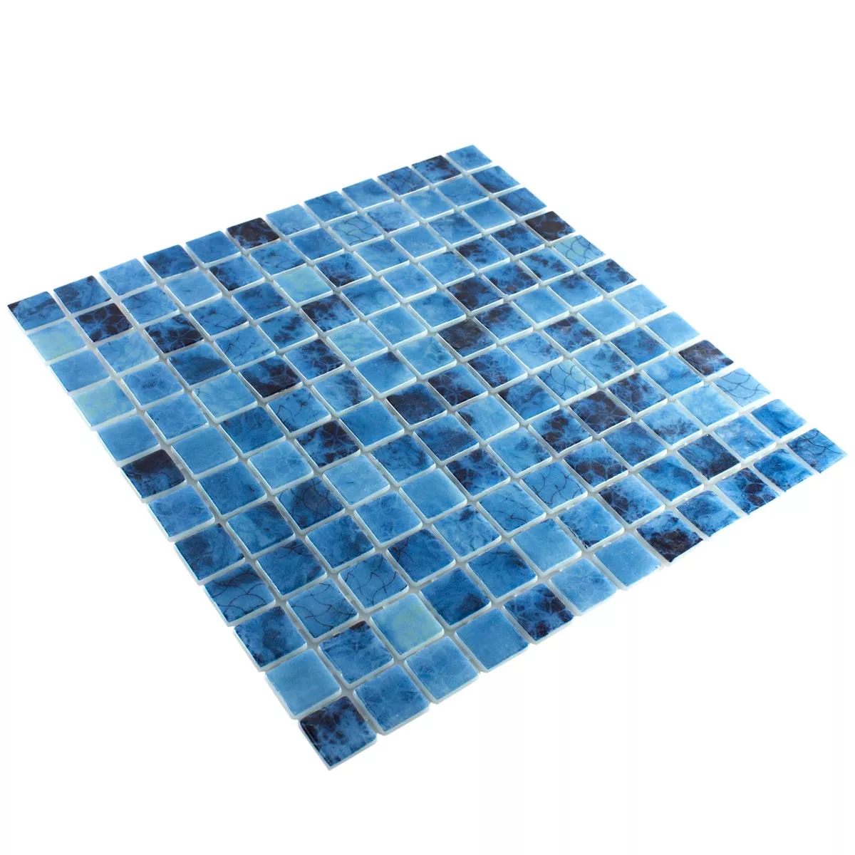 Mosaico de Piscina de Vidro Baltic Azul 25x25mm