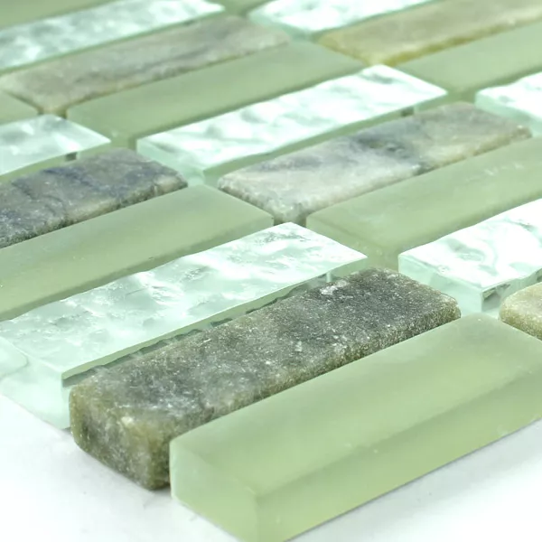 Sample Mosaic Tiles Glass Marble  Green Mix Sticks