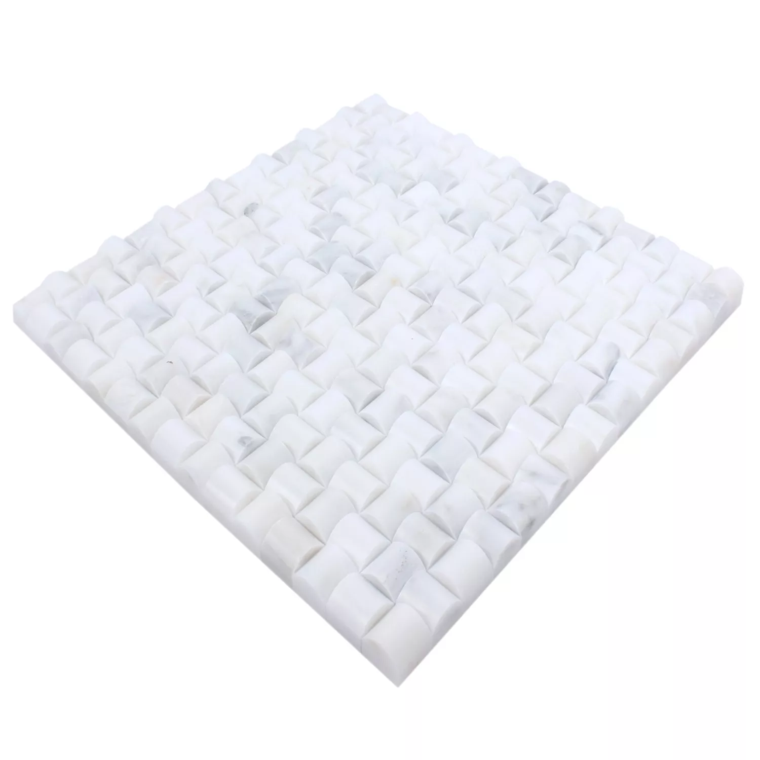 Mozaik Pločice Prirodni Kamen Everest 3D Bijela