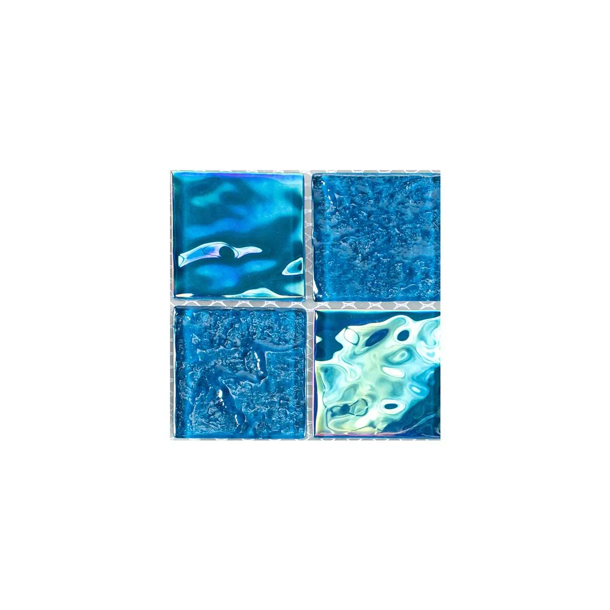 Sample Glass Mosaic Tiles Nacre Effect Carlos Blue 48