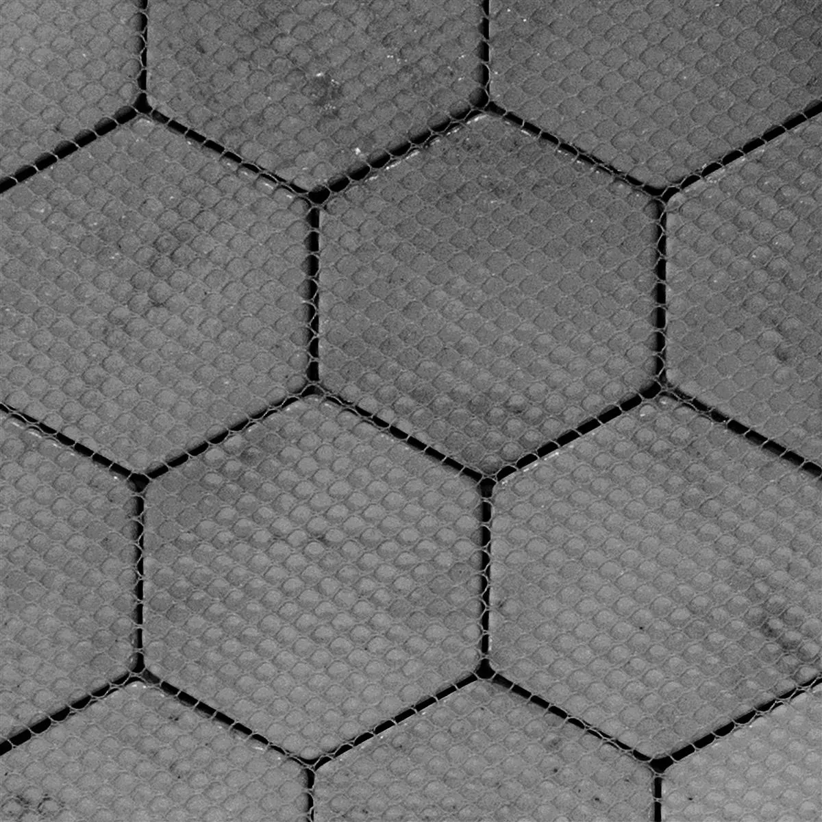 Prøve Glasmosaik Fliser Andalucia Hexagon Sort