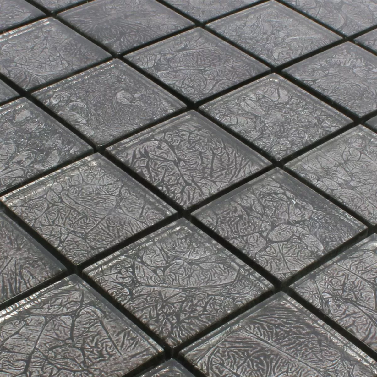 Mozaik Csempe Üveg Kandila Fekete 48x48x8mm