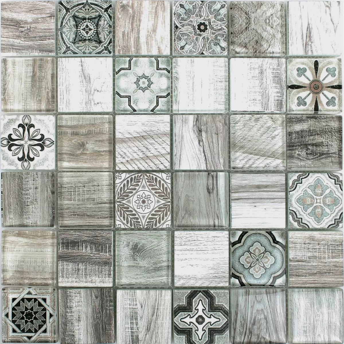 Glass Mosaic Tiles Wood Optic Makarska Beige