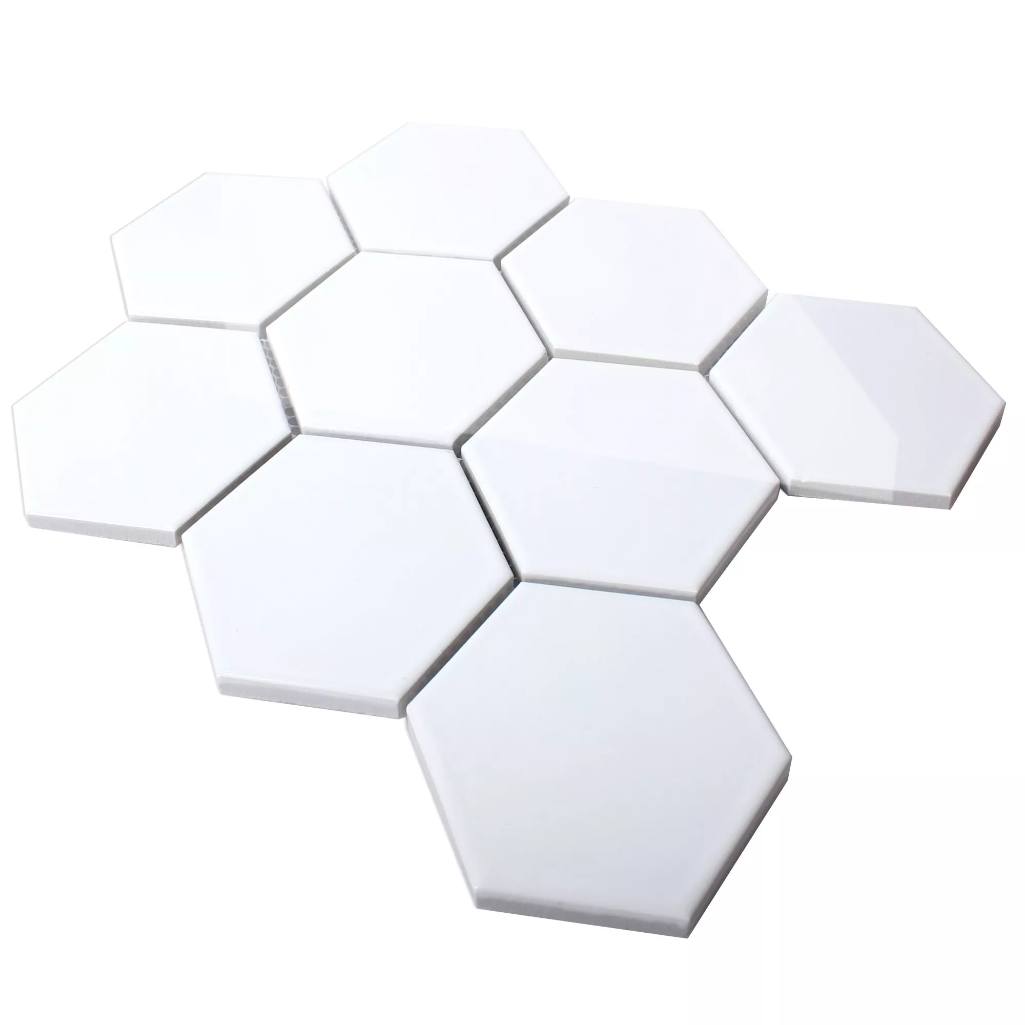 Ceramică Plăci De Mozaic Hexagon Salamanca Alb Strălucitor H95