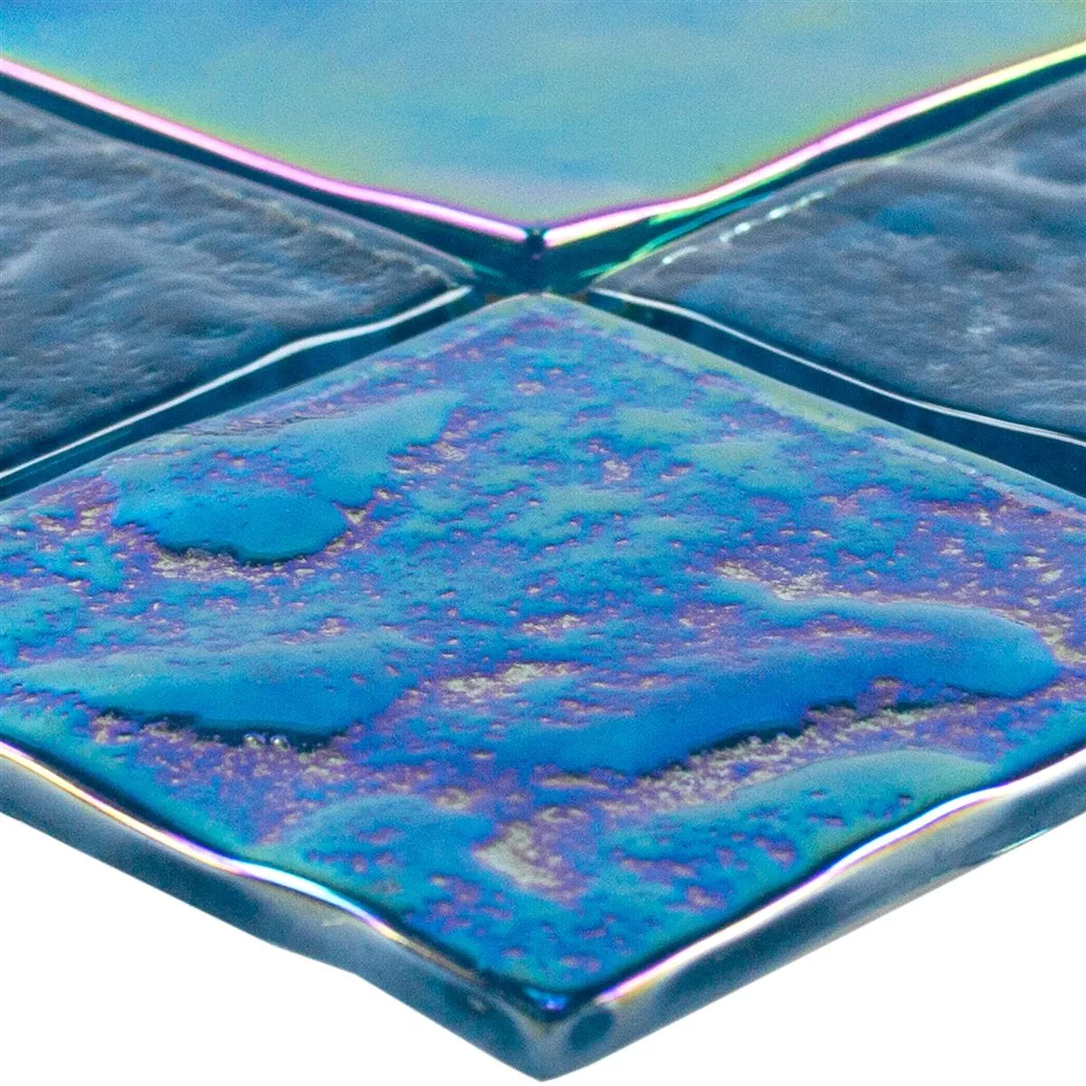 Próbka Mozaiki Szklana Płytki Masa Perłowa Efekt Carlos Niebieski 48