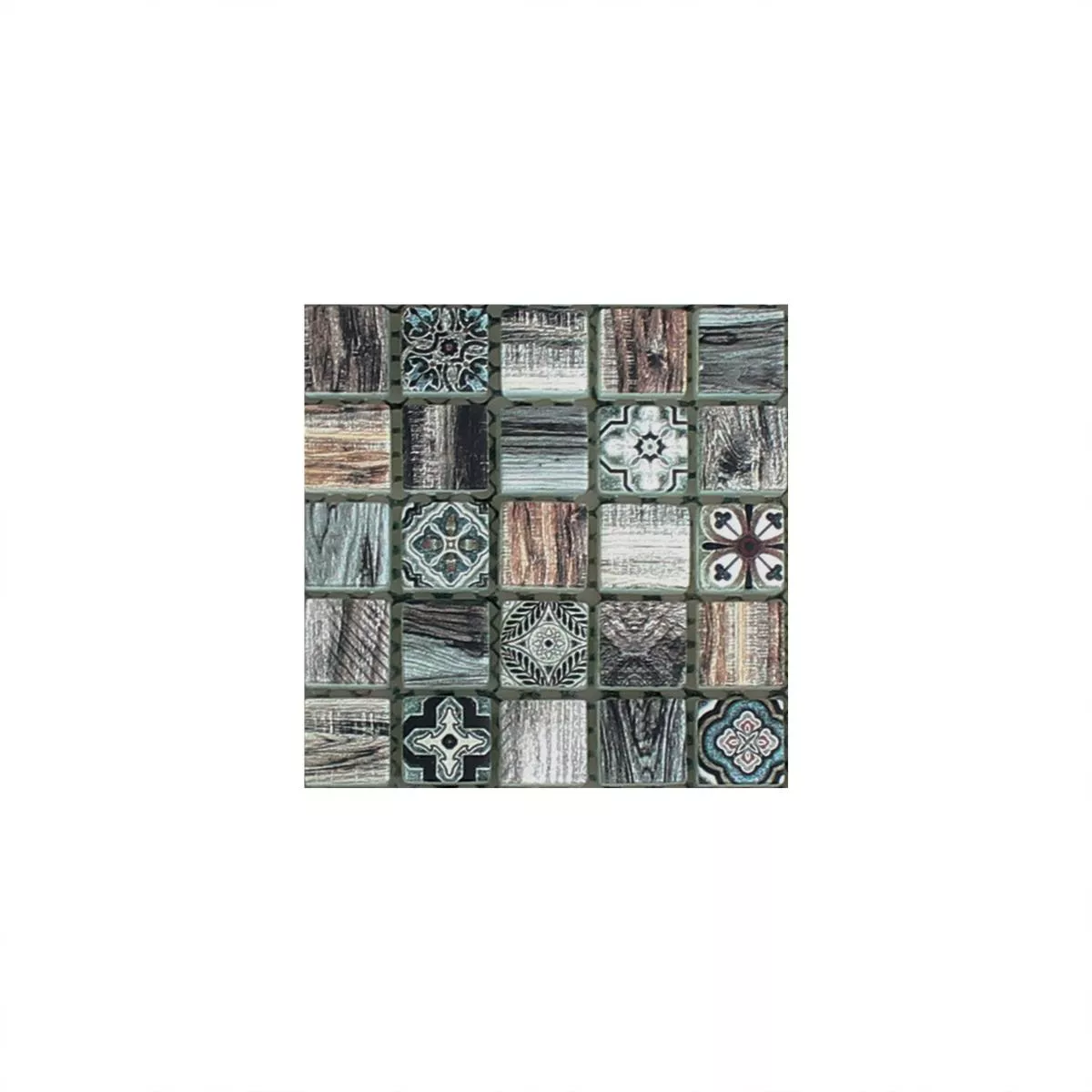 Sample Glass Mosaic Wood Optic Tiles Vision Dark Brown