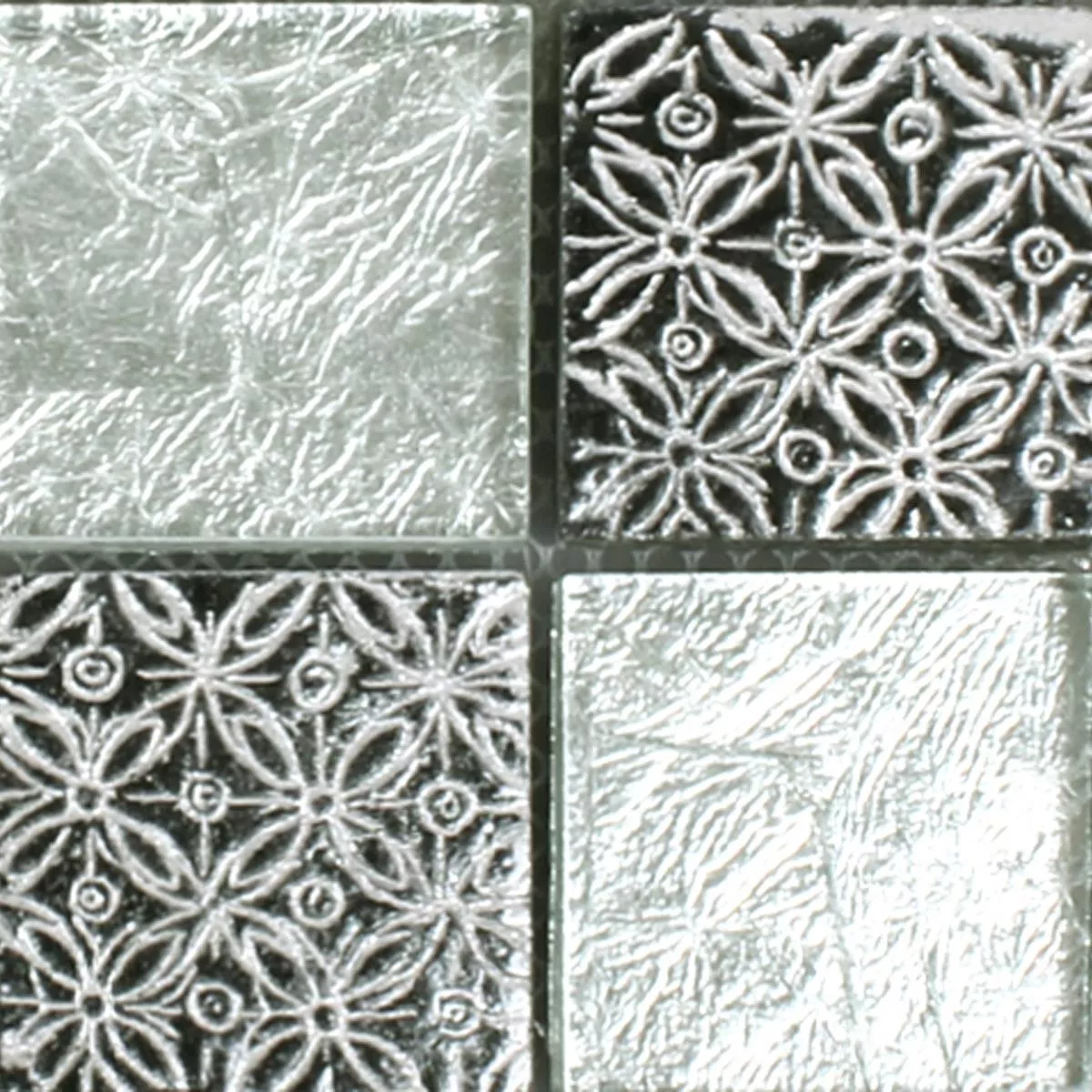 Prov Mosaik Glas Natursten Friesia Silver