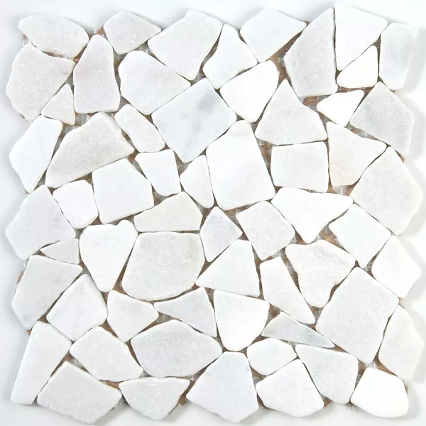 Mozaik Csempe Márvány Törés Természetes Kő Antik Fehér