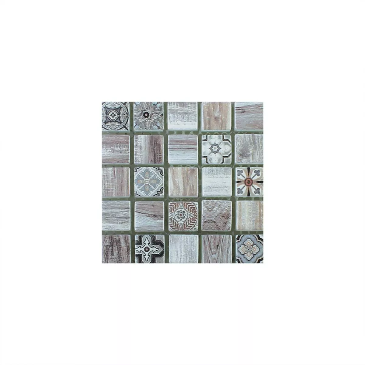 Sample Glass Mosaic Wood Optic Tiles Vision Light Brown