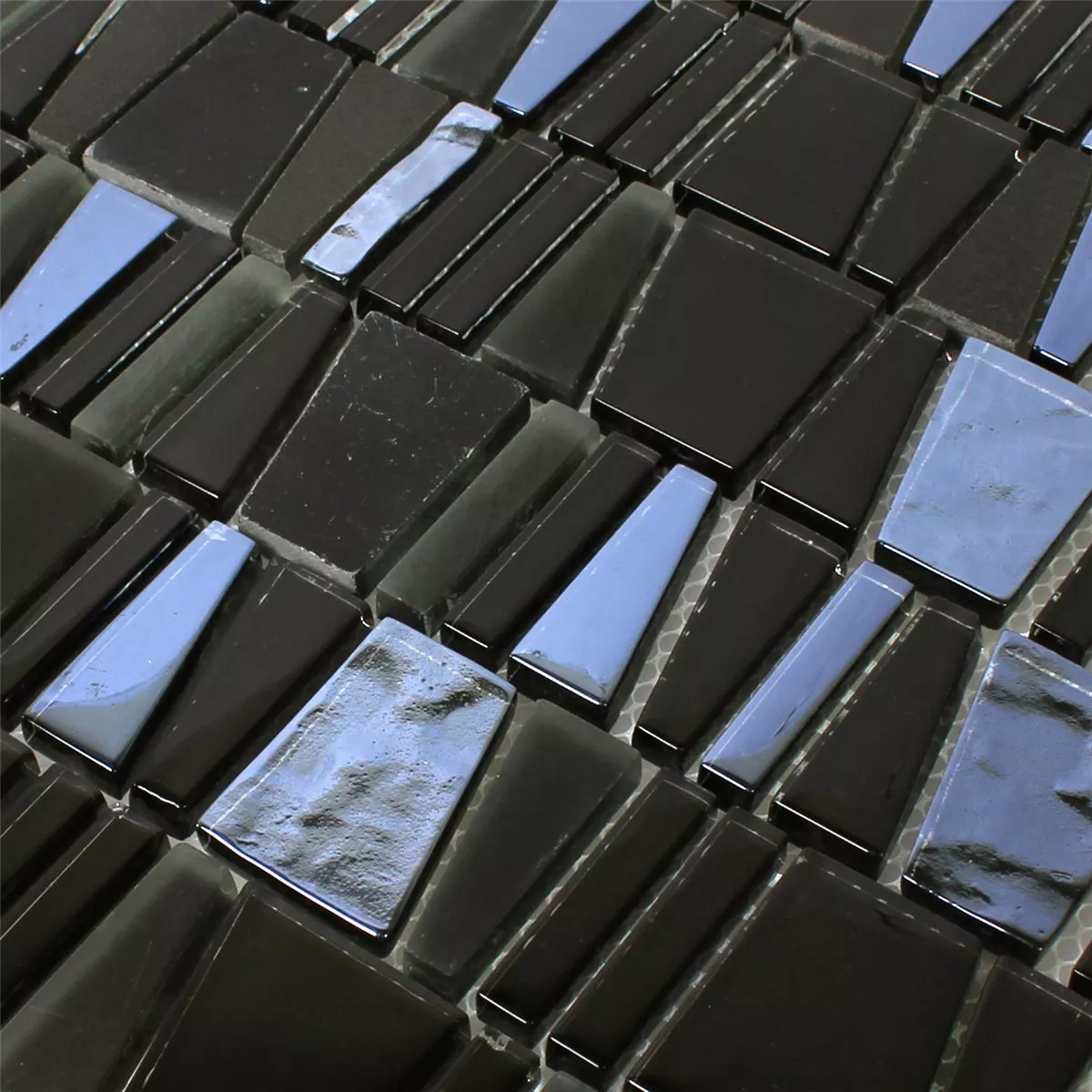 Mosaic Tiles Glass Natural Stone Black Effect
