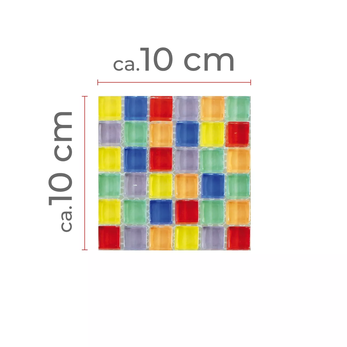 Campione Mosaico Di Vetro Piastrelle Fredonia Colorato Mix