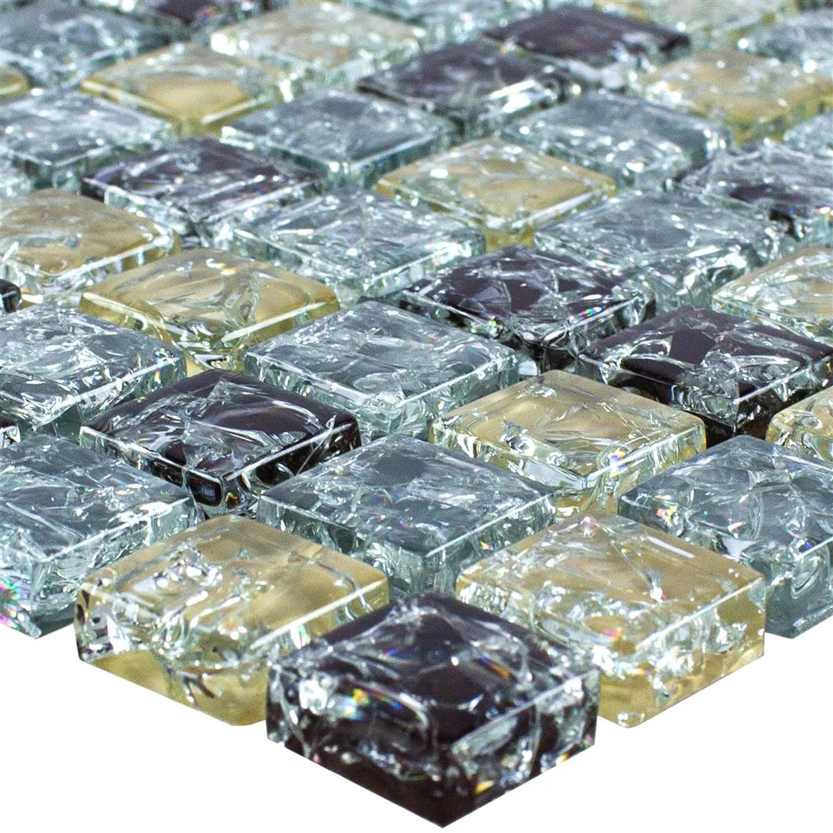 Mozaiki Szklana Płytki Cameron Niebieski Beżowy Brązowy