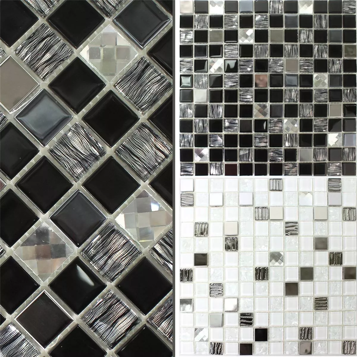 Mønster fra Glass Rustfritt Stål Mosaikkfliser Amasya Selvklebende