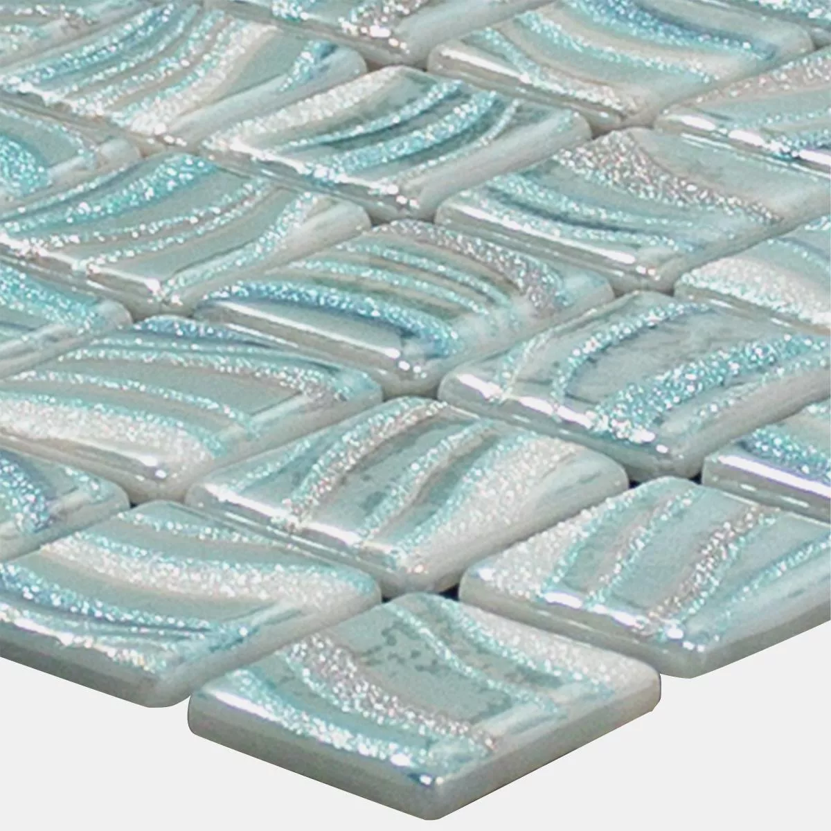 Glass Swimming Pool Mosaic Marisburg Sky Blue Glitter