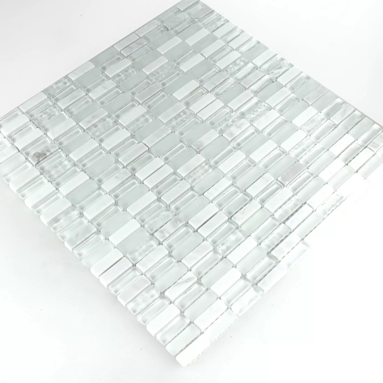Padrão de Azulejo Mosaico Mármore Branco Mix 