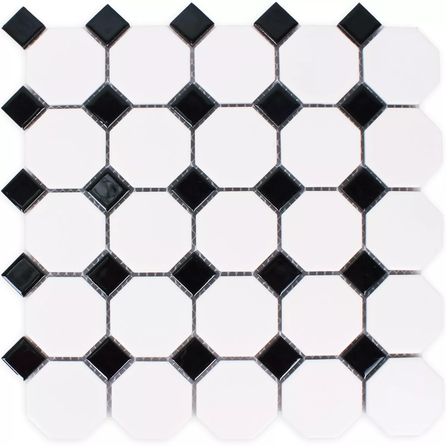 Mozaiková Dlaždice Keramika Osmiúhelník Belami Černá Bílá