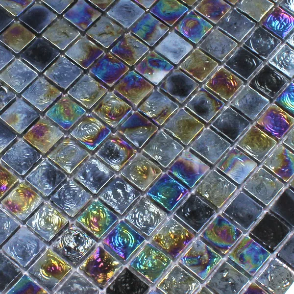 Mønster fra Mosaikkfliser Glass Effekt Petrol Black