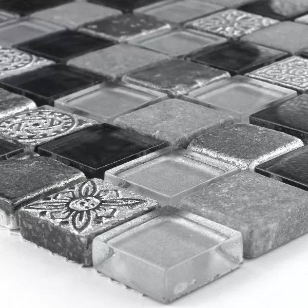 Sample Mosaic Tiles Glass Limestone Marble Boston Grey