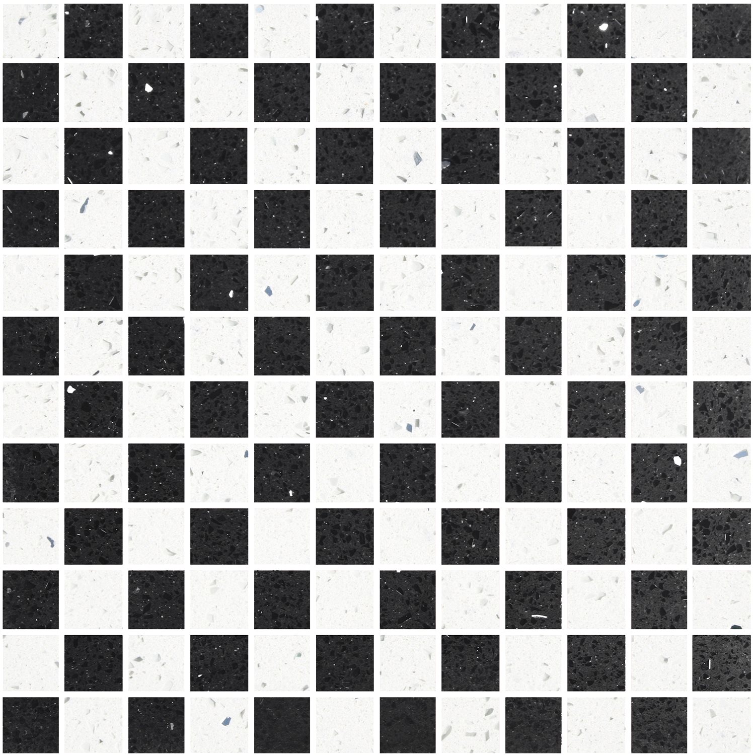 Mosaic Tiles Quartz Composite Black White 23