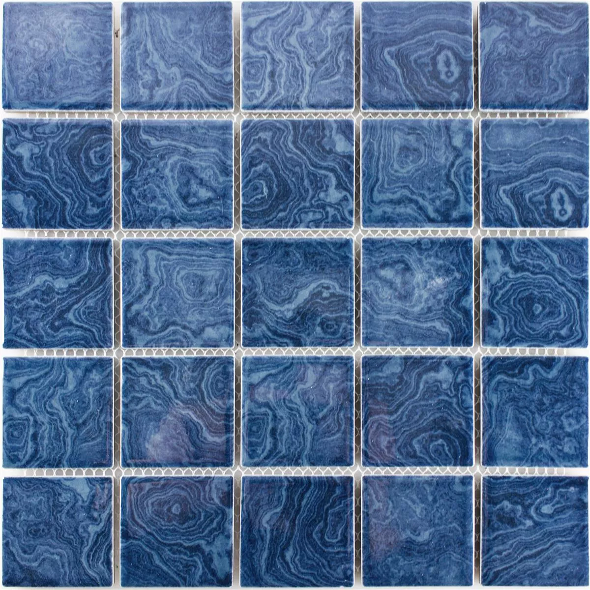 Ceramic Mosaic Tiles David Blue Uni