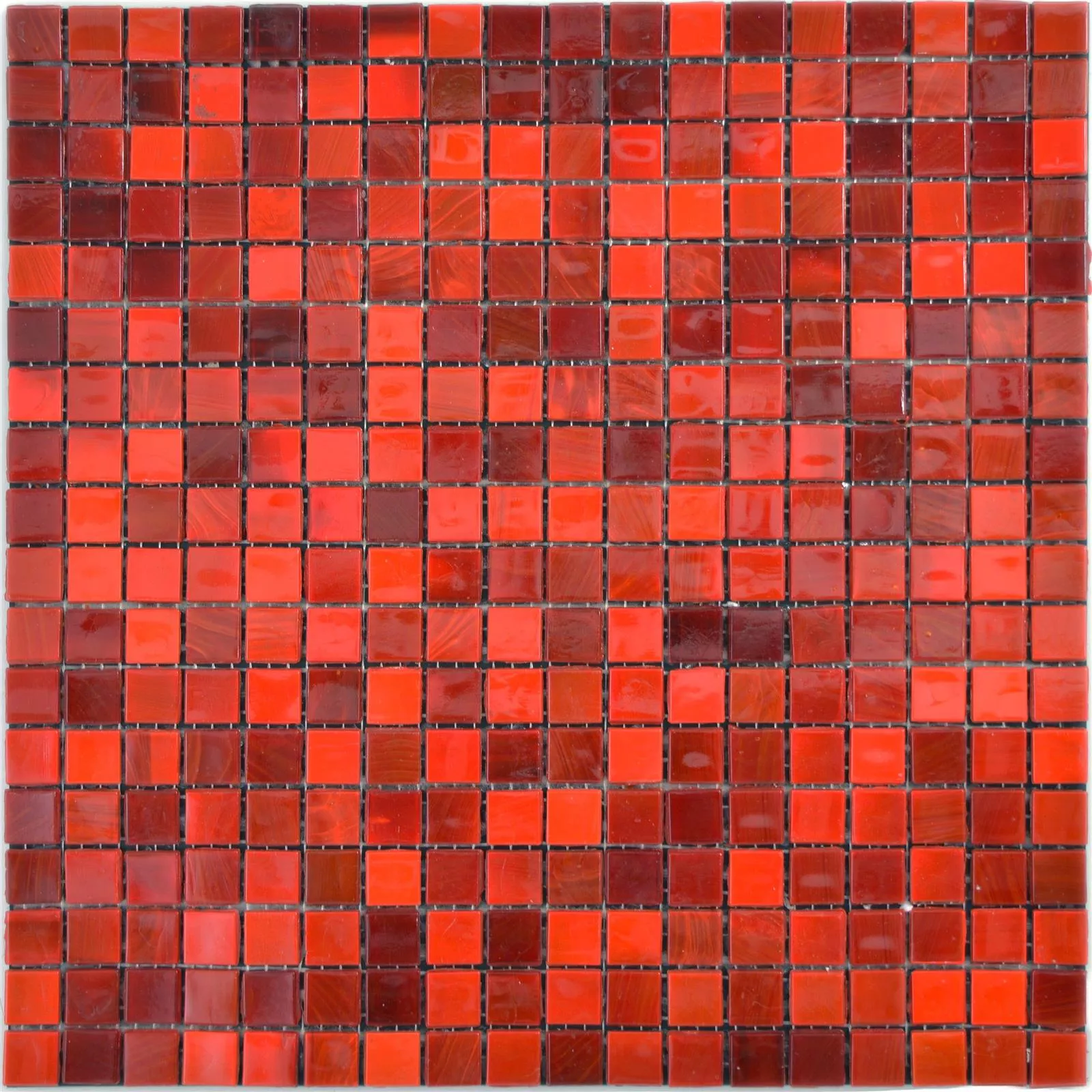Muestra Cristal Azulejos De Mosaico Rexford Efecto Nacarado Rojo