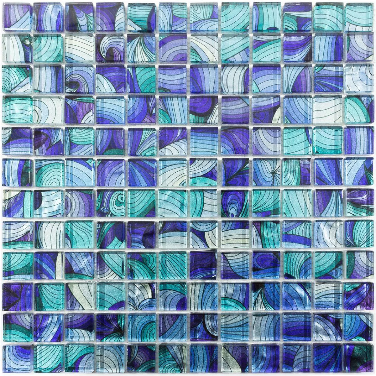 Glass Mosaikk Fliser Atlantis Blå Turkis