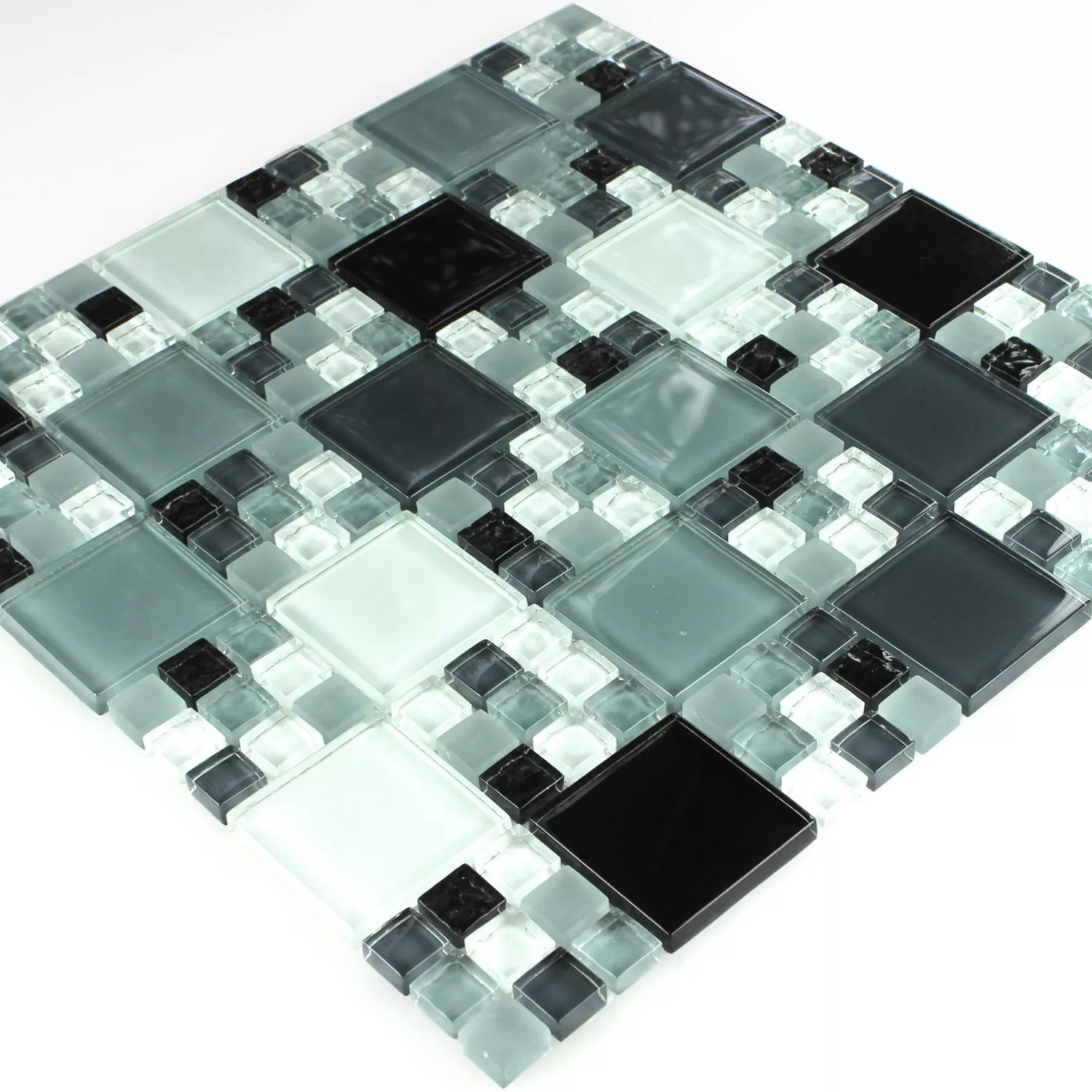 Mosaic Tiles Crystal Mosaic Tiles Glass Grey Mix