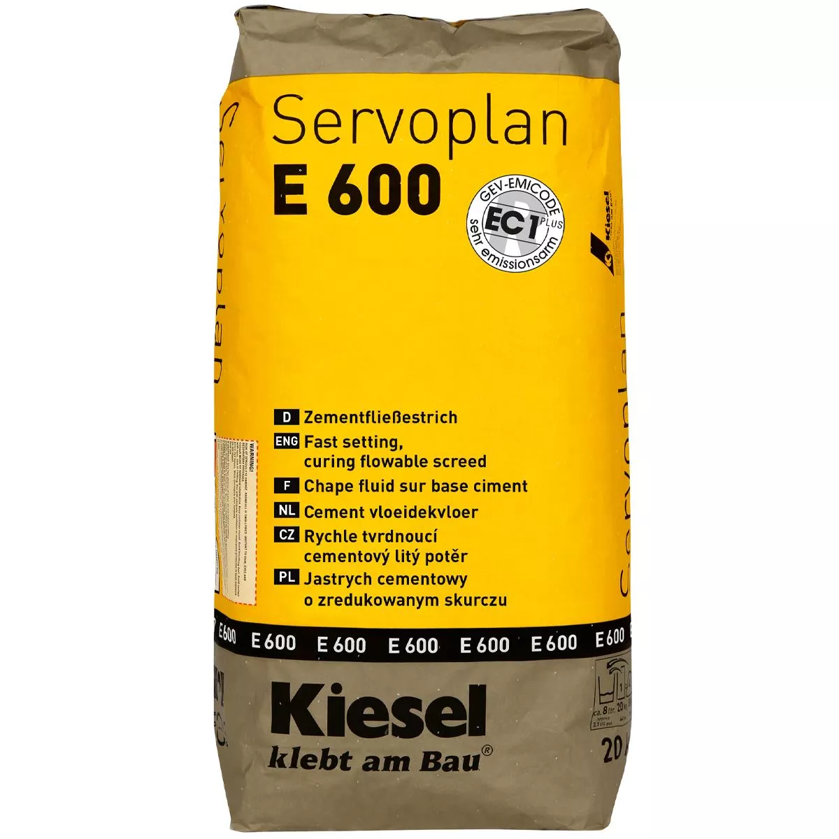 Massetto cementizio fluido Kiesel Servoplan E 600 20 kg