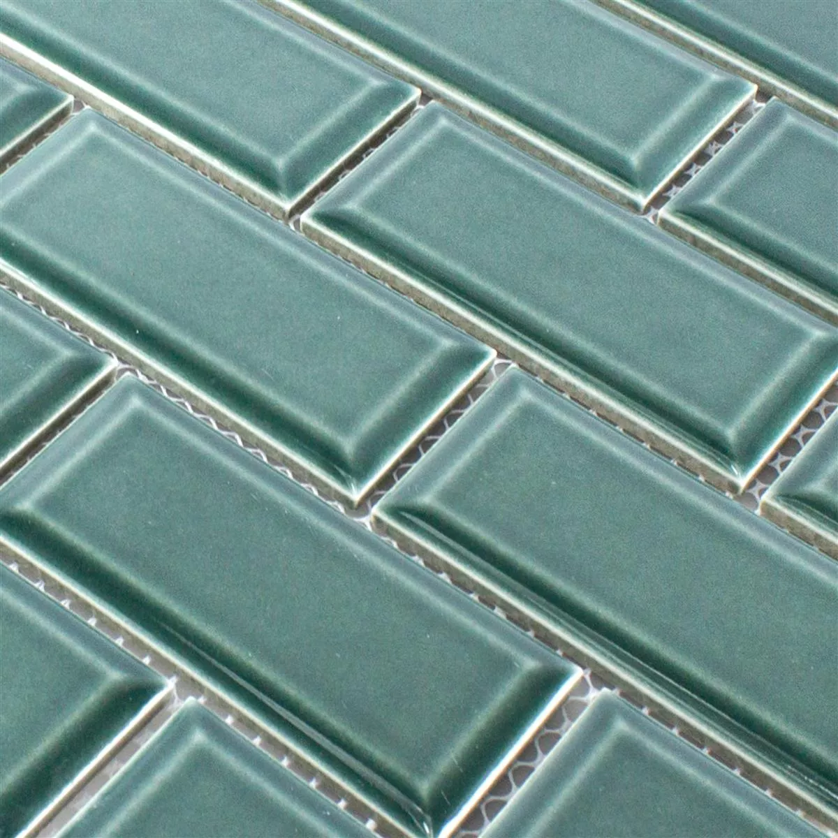 Ceramic Mosaic Tiles StPauls Metro Facet Green