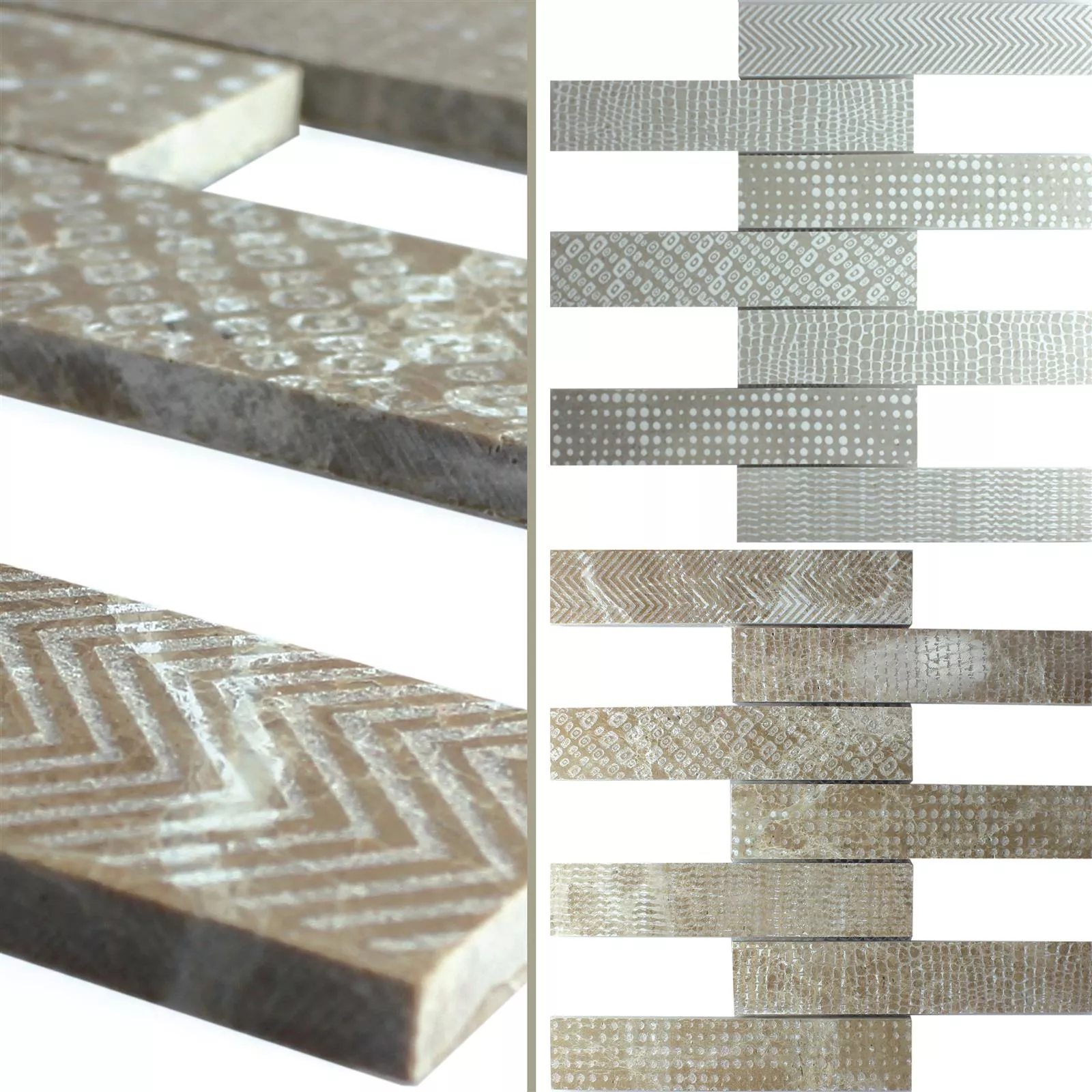 Sample Marble Natural Stone Stripe Mosaic Tiles Grover