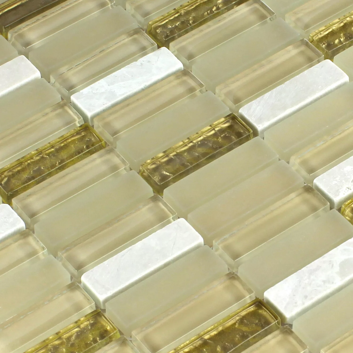 Πρότυπο από Ψηφιδωτά Πλακάκια Ποτήρι Μάρμαρο Ασπρο Χρυσός Mix