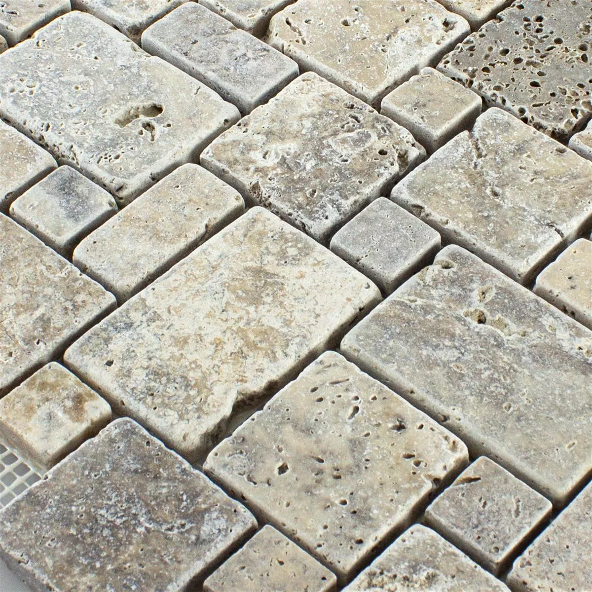 Pierre Naturelle Travertin Mosa que Carrelage LaGrange Argent