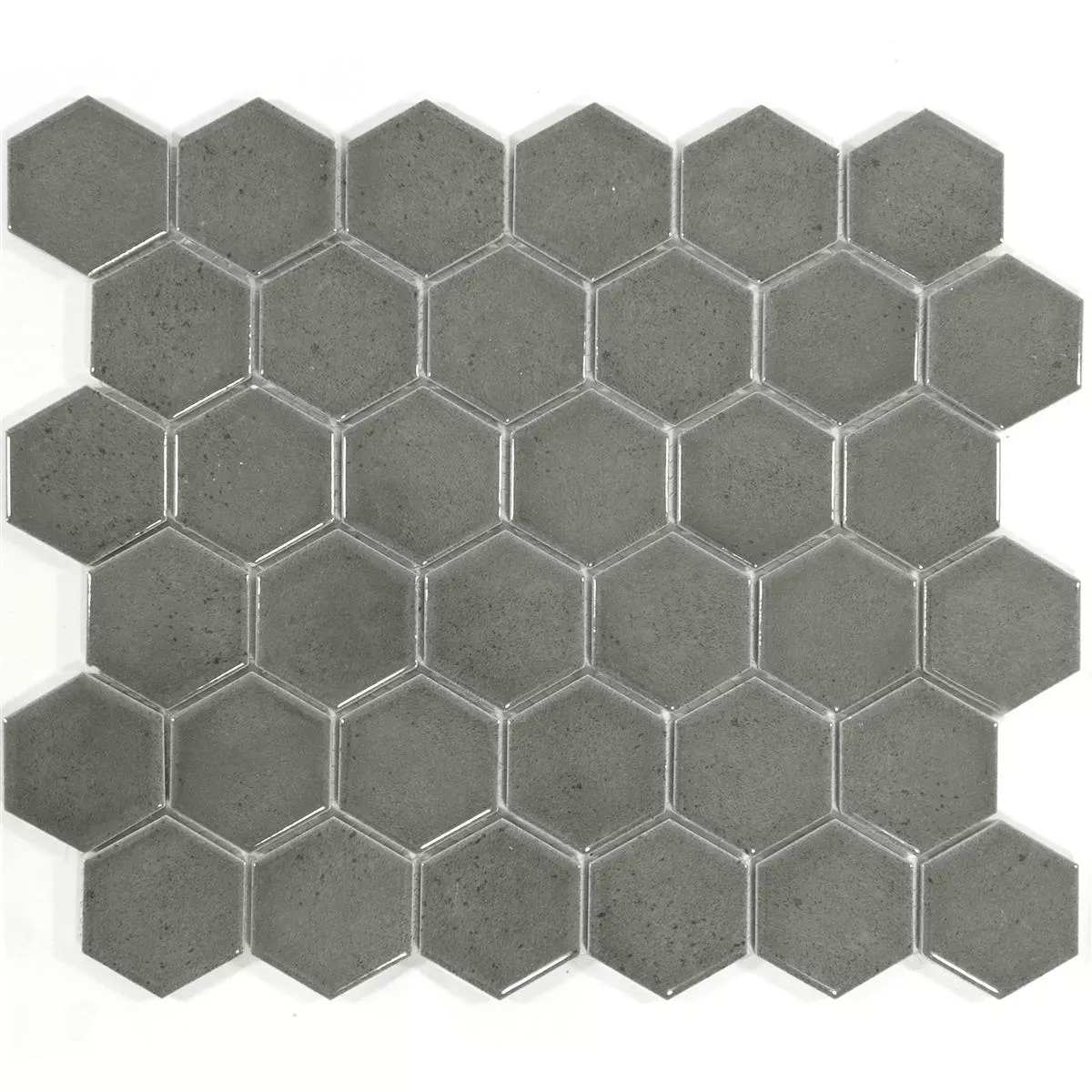 Ceramic Mosaic Tiles Eldertown Hexagon Grey