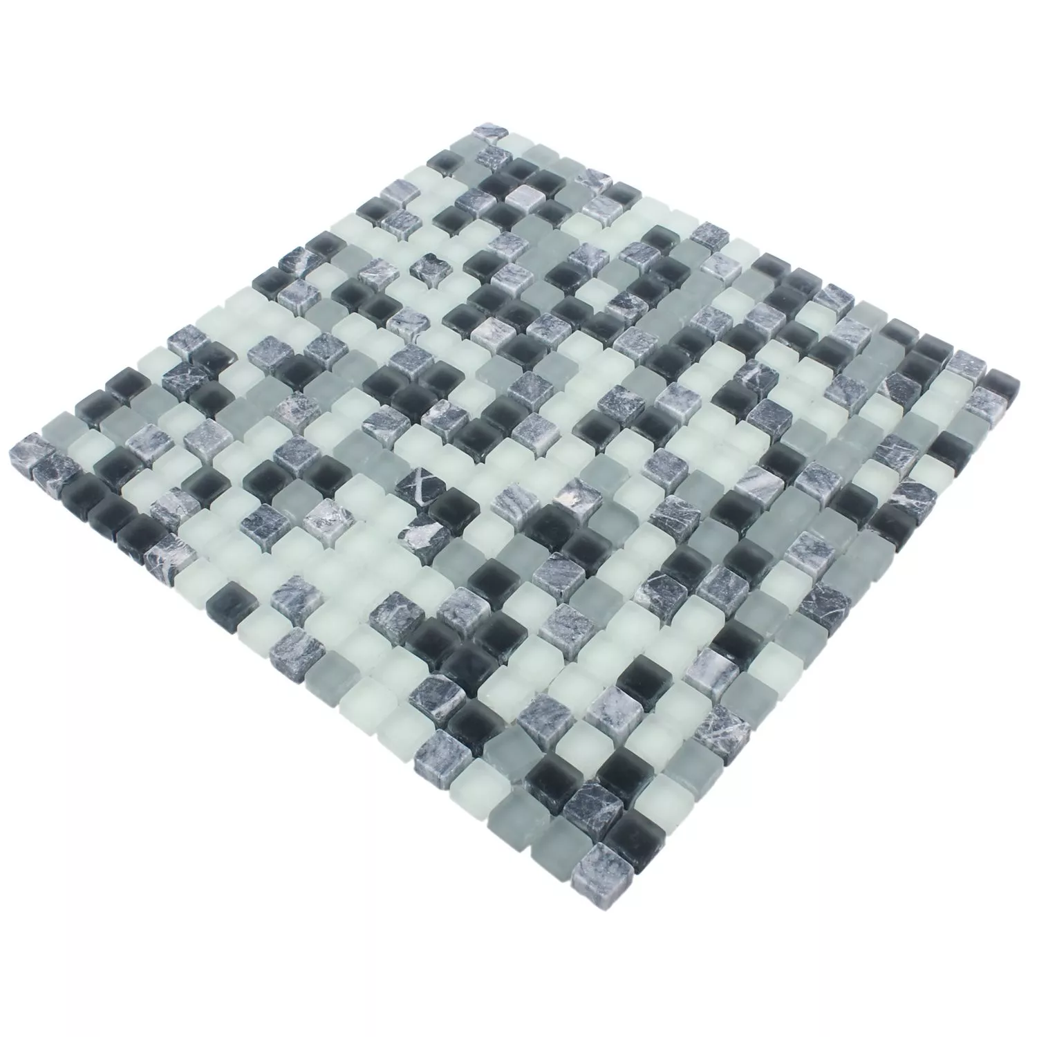 Model din Plăci De Mozaic Marilia Negru Gri Alb