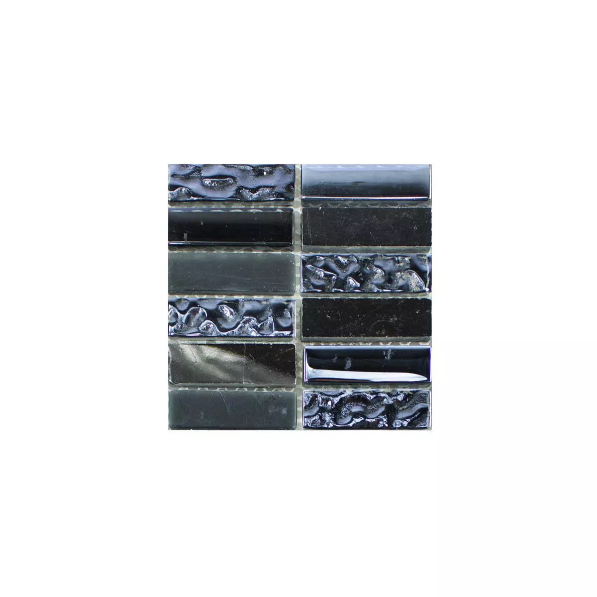 Sample Glass Natural Stone Mosaic Tile Mantra Black