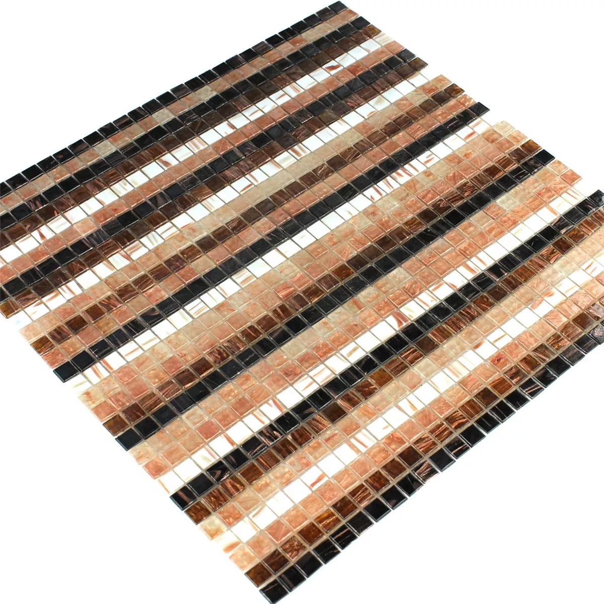 Sample Effect Mosaic Tiles Glass Stripe Multi Mix
