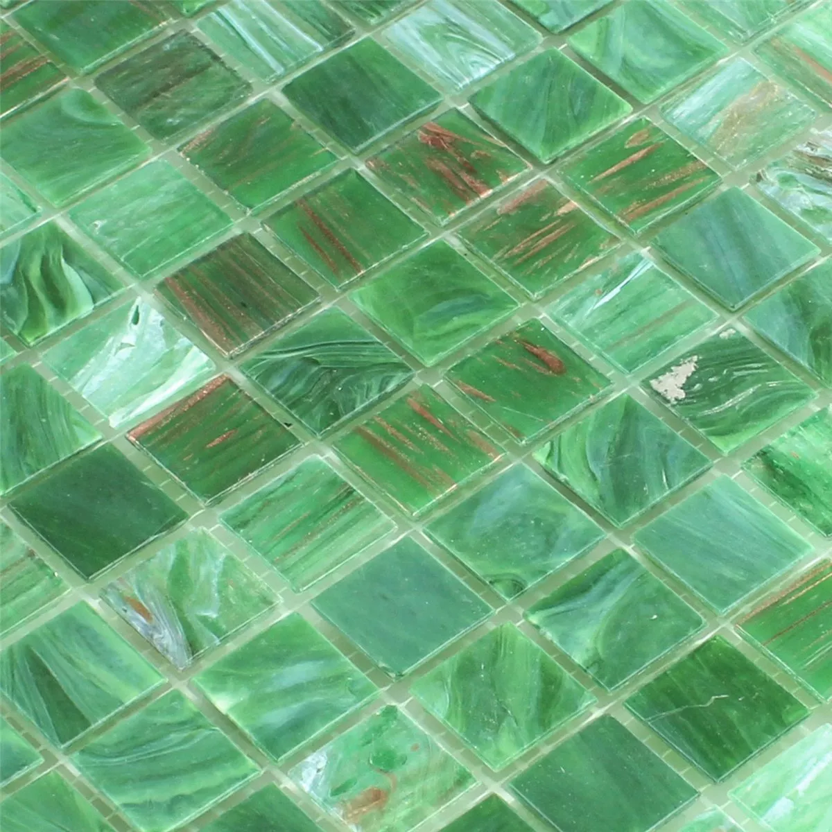 Vidro Efeito Mosaico Telha Ouro Star Verde