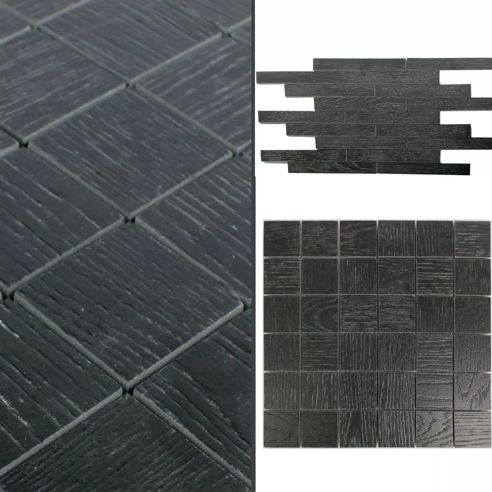 Sample Ceramic Mosaic Olympic Wood Optic Black R10/B