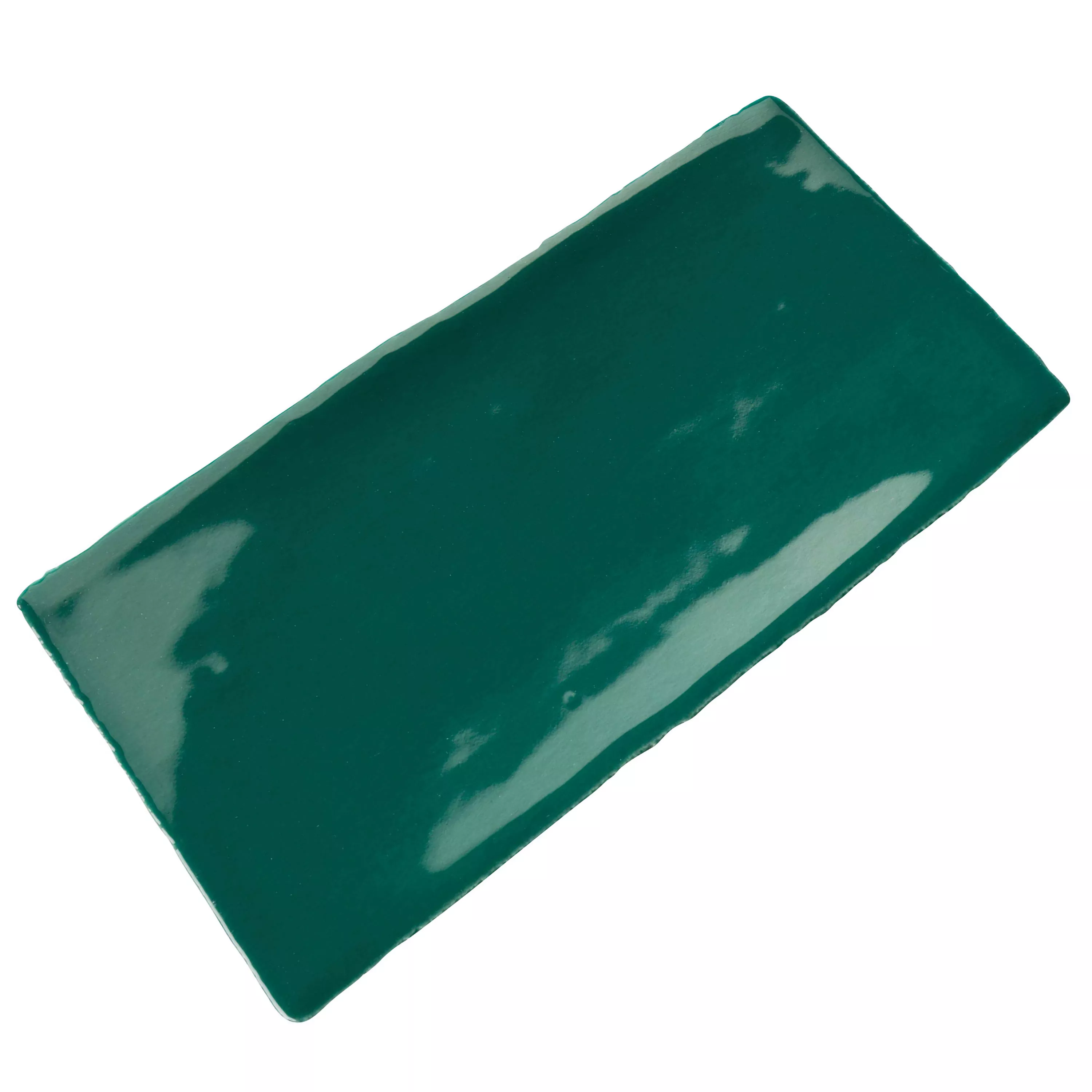 Padrão Azulejo Algier Feito à Mão 7,5x15cm Garrafa verde