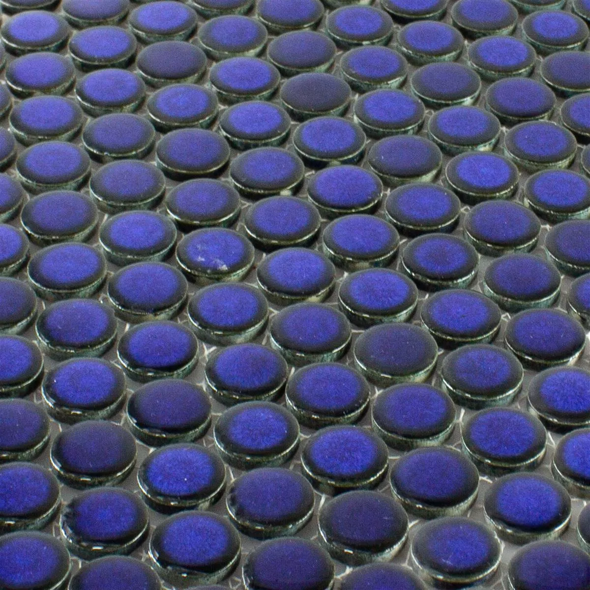 Keramisk Mosaikk Fliser Joplin Knapp Rundt Koboltblå