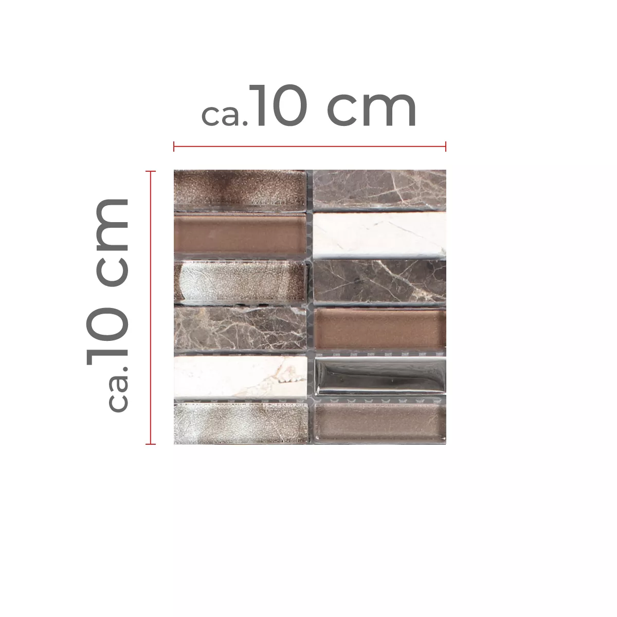 Sample Mosaic Tiles Magia Glass Natural Stone Mix Brown