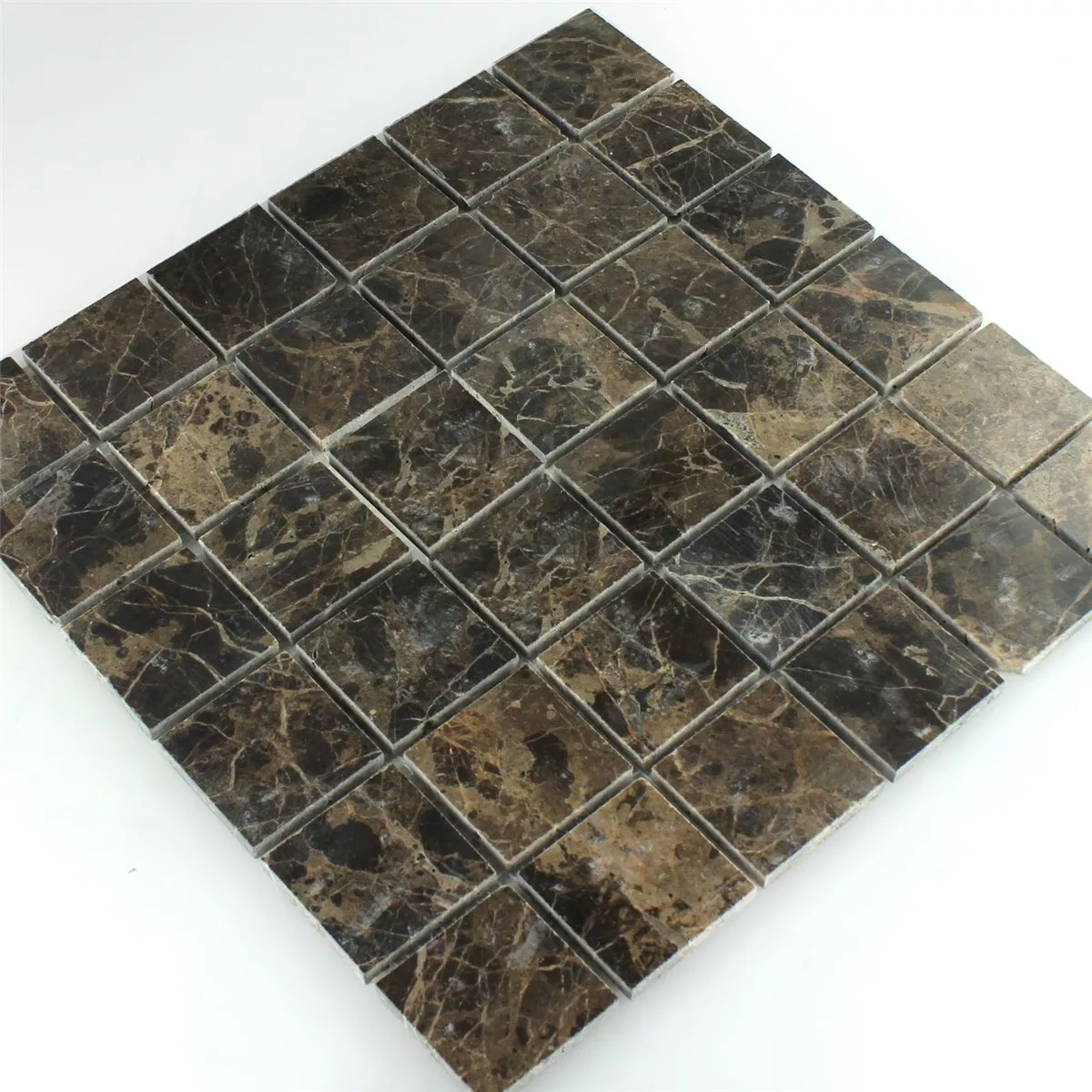 Mosaik Marmor Brun Polerad 48x48x7,5mm