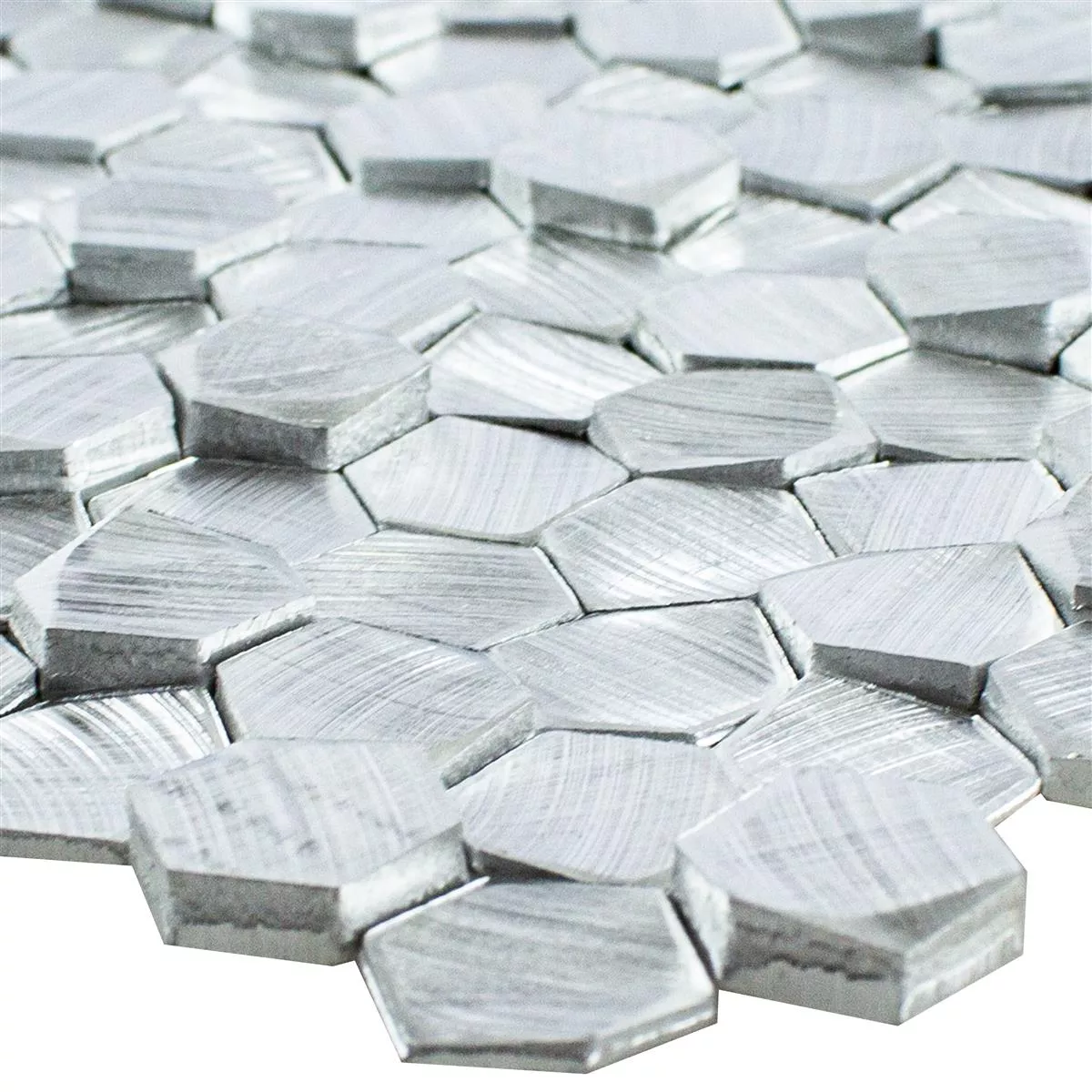 Aluminium Métal Mosaïque Carrelage McAllen Argent