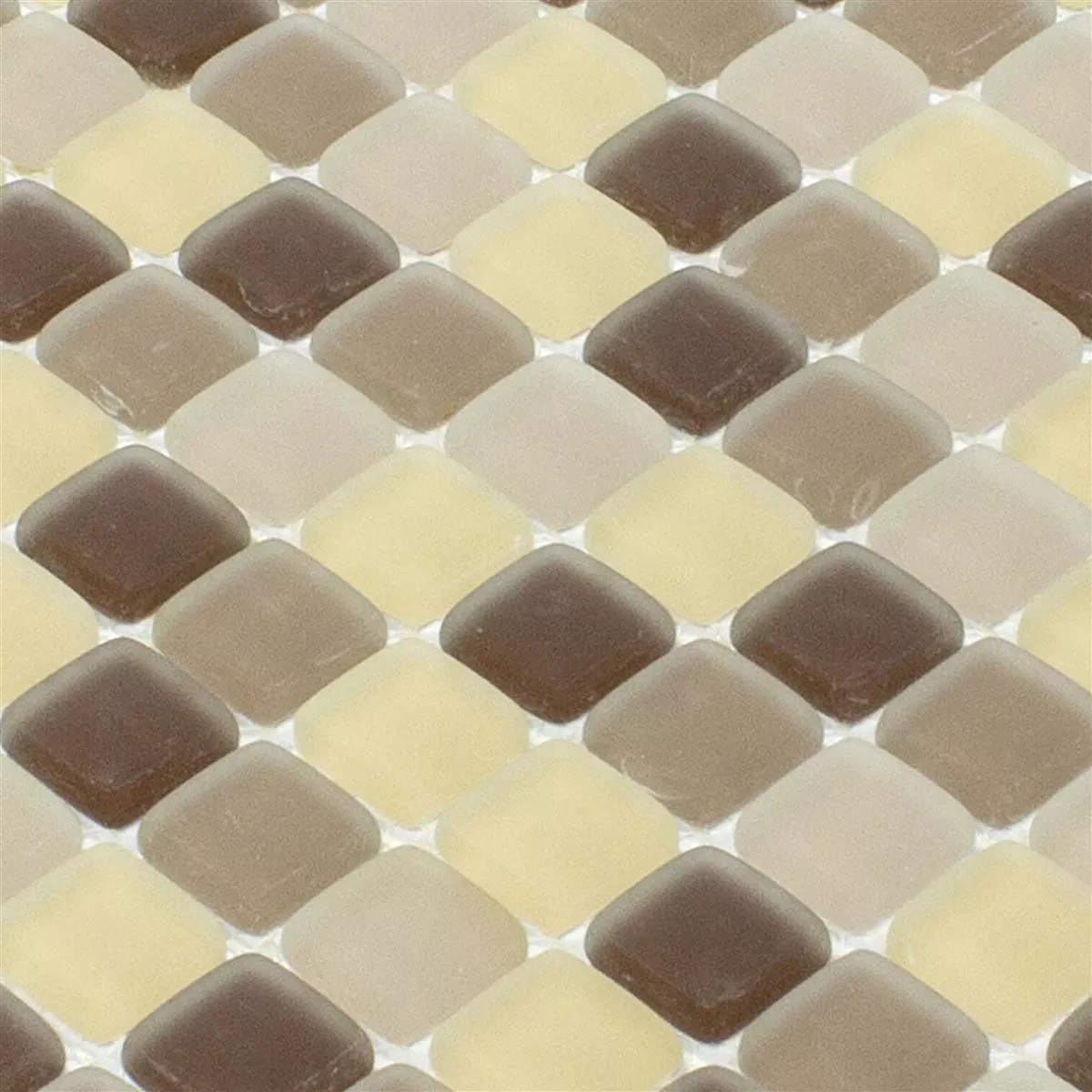Mønster fra Glass Mosaikk Fliser Ponterio Frosted Brun Mix