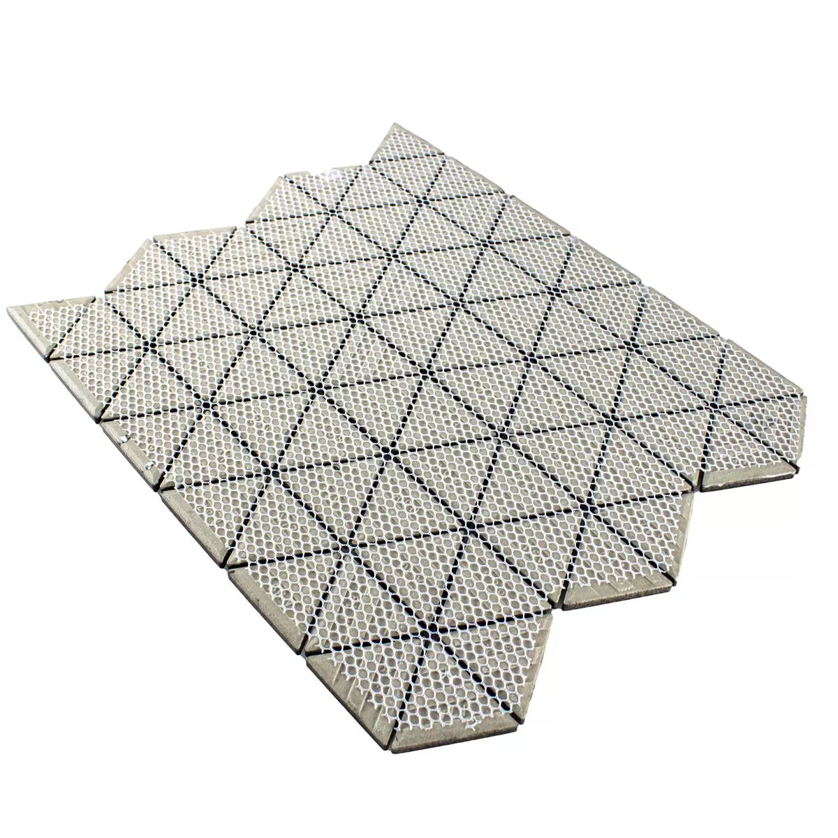 Sample Ceramic Mosaic Tiles Arvada Triangle Black Glossy